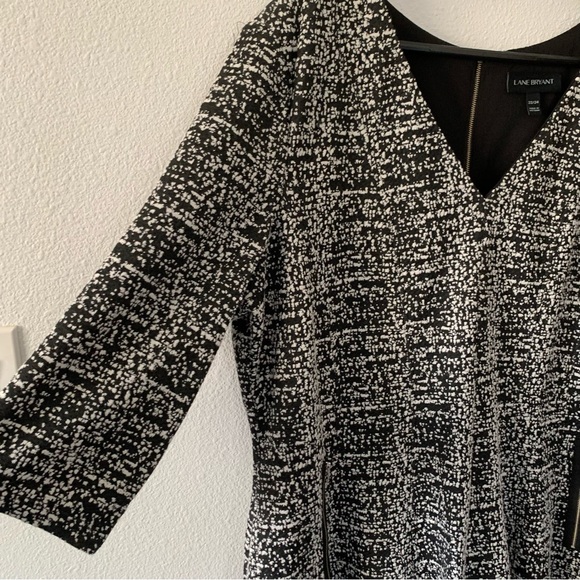 Lane Bryant Black White 3/4 Sleeve Dress - Picture 5 of 11